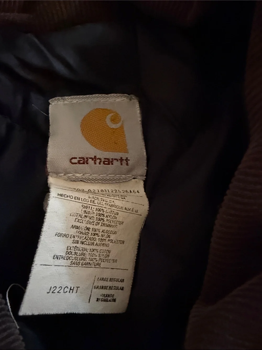 Vintage Carhartt Brown Duck Work Jacket with Corduroy Collar